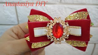 ??Шикарный бант из бархатной ленты/Chic Velvet Ribbon Bow
