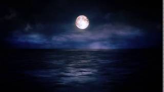 Ночь, луна над морем (футаж) - The moon over the sea