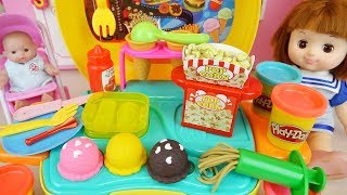 Baby doll Kitchen and Play Doh cooking toys baby Doli play