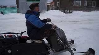 Доработанный мотобуксировщик. Буксировщик Барс Следопыт RV 12
