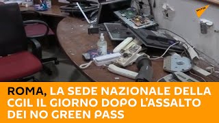 #Roma, la sede nazionale della #Cgil il giorno dopo l’assalto dei No green pass