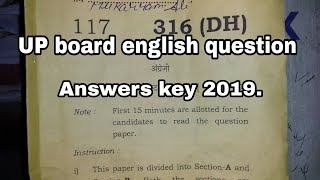 UP board 12th english answer key 2019 . UP board class 12th english question paper solution 2019.