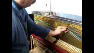 Cale de carton pour cheville molle piano Loose tuning pins (piano) - Tightening. Part #6.