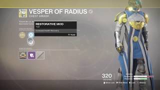 Destiny 2 - Vesper of Radius - Exotic Warlock chest piece