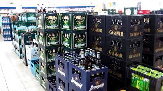 BEER section in a GERMAN Supermarket ドイツ - ドイツのスーパーマーケットでビールセクション