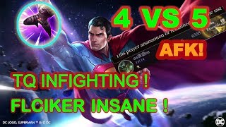 WIN AFK 4 VS 5! Team Queso INFIGHTING ! FLICKER SUPERMAN !  | AoV | 傳說對決 | RoV | Liên Quân Mobile 超人