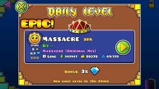 Geometry Dash World - Daily featured #22 (epic) - Massacre (all coins)