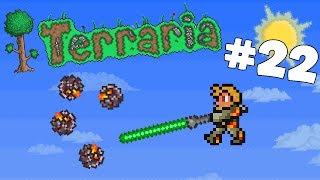 Let's Play Terraria Android Edition -Crafting the Lightsaber & Getting Meteorite Ore!- Episode 22