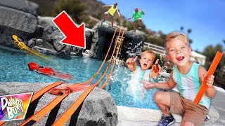 Giant Hot Wheels Swimming Pool Race Track! ? (WHO WINS?!)
