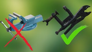 Самодельные тиски за 15 минут. Идея для гаража. DIY Homemade vise in 15 minutes.