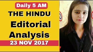 THE HINDU EDITORIAL ANALYSIS 23 NOV 2017(IAS,SSC,BANKING ,PCS,CURRENT AFFAIRS)