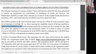 GST Practitioner Exam on 30 Oct 2018 at 11 AM-1.30PM