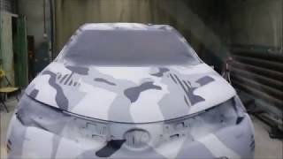 Покраска автомобиля в камуфляж, девочками из студии Barracuda