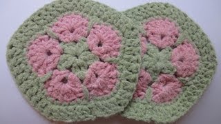Африканский пятиугольный цветок Вязание крючком Afghan Crochet flower pentagonal