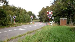 VNJ Vestbanen Y-tog Y-train Y-zug Y-tåg pass level crossing Borrevej in Oksbøl 09'