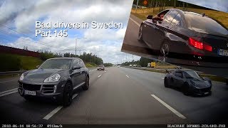 Bad Drivers in Sweden #145 Porsche and Lotus-speeders and angry BMW-driver