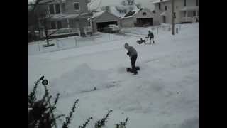 Barefoot Walker shovels snow again, this time 01/30/2013 1615