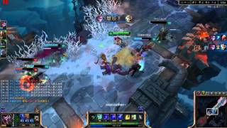 League of Legends 咆嘯深淵 薩科 對面不進草叢啦QAQ