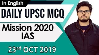 UPSC 2020 – 23 October 2019 Daily Current Affairs MCQs In English for UPSC IAS State PCS 2020