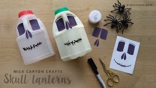 Milk Carton Skull Lamps for Halloween