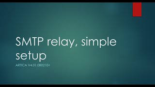 SMTP relay, quick setup