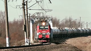 Электровоз 3ЭС4к-018 с грузовым / Elloc 3ES4k-018 with freight train