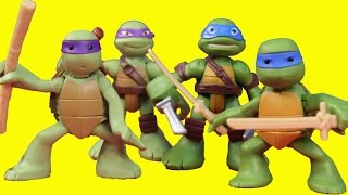 Teenage Mutant Ninja Turtles Half Shell Heroes TMNT Leo Donnie Replica Robot Battle Shredder Krang
