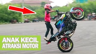 Takjub!! Stunt Rider Cilik adiknya Wawan Tembong - ATRAKSI FREESTYLE MOTOR Yamaha MT25 (Indonesia)