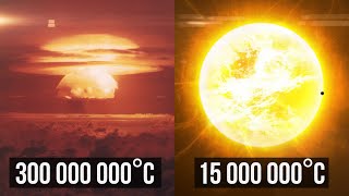 Почему температура ядерной бомбы горячее ядра Солнца?