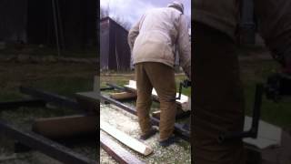 Дисковая поворотная пилорама Астрогань с ДВС (circular saw, rotary, gasoline engine)