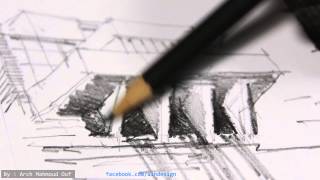 Architecture rough sketch drawing