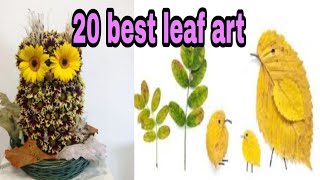 20 best leaf art || pictures of animals || drawing animals using leaves ||