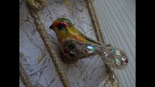 Птичка в смешанной технике/Мастер-класс