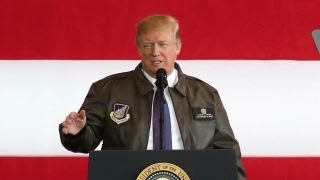 President Trump addresses service members at Yokota air base