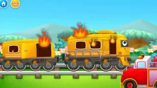 Мультик для детей про ПОЖАРНУЮ МАШИНУ. ПОЖАР в ПОЕЗДЕ. Fire on the train- video for kids