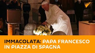#Immacolata, Papa Francesco in Piazza di #Spagna alle luci dell’alba