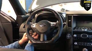 КАК СНЯТЬ И УСТАНОВИТЬ РУЛЬ НА INFINITI QX70 FX37 FX35 FX45 | ПЕРЕТЯЖКА РУЛЯ С КАРБОНОМ