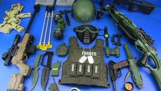 Military Guns Toys & equipment !!! Toys for Kids - Box of Toys !!