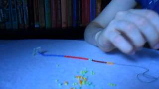 Занятия с аутистом..Lessons with authist. Beading of very small beads