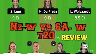 Nz- w vs Sa- w * 4th t20 match_dream 11team