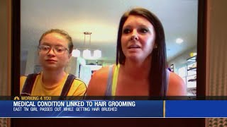 Young girl passes out while getting hair curled