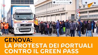 #Genova: la #protesta dei portuali contro il #greenpass