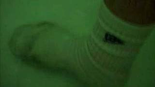 wet white socks