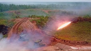 Один залп ТОС-1А «Солнцепек» выжигает площадь, равную восьми футбольным полям
