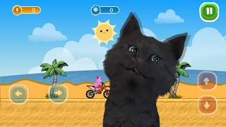 ЛУНТИК НА МОТОЦИКЛЕ И ГОВОРЯЩИЙ СУПЕР КОТ (мультик ИГРА для ДЕТЕЙ)