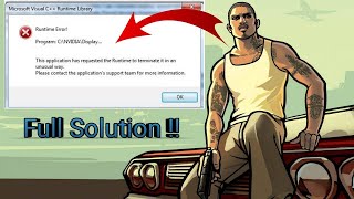gta sa مع لعبة  Microsoft c++ runtime library حل مشكلة