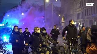 Antifa and restriction protesters hold opposing rallies in Leipzig