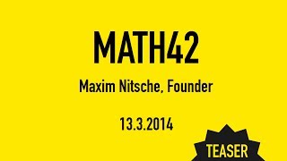 Math42 interview with Maxim Nitsche (Teaser)