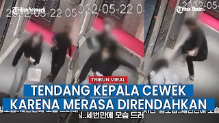Lagi Ramai, Rekaman CCTV Seorang Perempuan Ditendang Pria yang Tak Dikenal