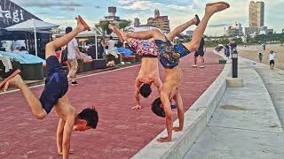逆立ち選手権 ダンサーあるある BBOYが海に行くとこうなる